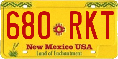 NM license plate 680RKT