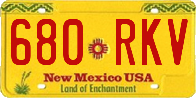 NM license plate 680RKV