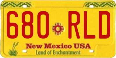 NM license plate 680RLD