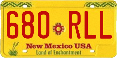 NM license plate 680RLL