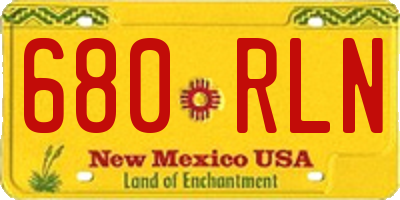 NM license plate 680RLN