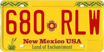 NM license plate 680RLW