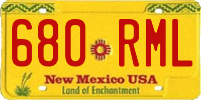 NM license plate 680RML