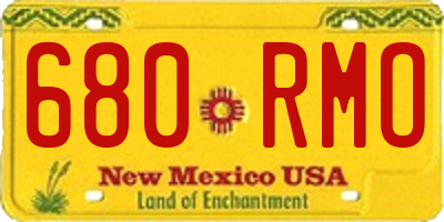 NM license plate 680RMO