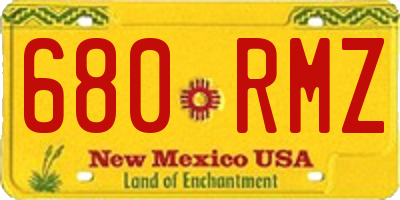 NM license plate 680RMZ