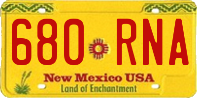 NM license plate 680RNA