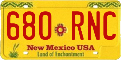 NM license plate 680RNC