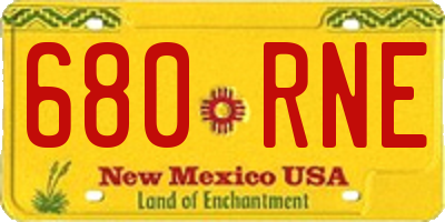 NM license plate 680RNE