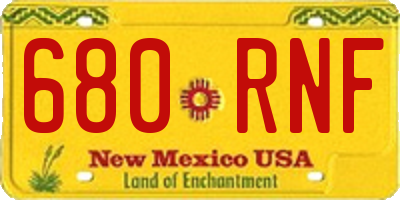 NM license plate 680RNF