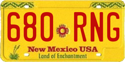 NM license plate 680RNG