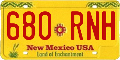 NM license plate 680RNH