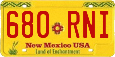 NM license plate 680RNI