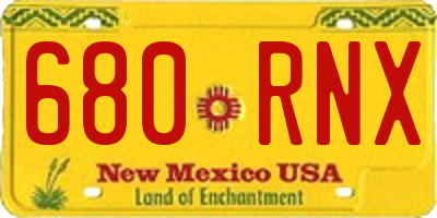 NM license plate 680RNX