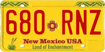 NM license plate 680RNZ