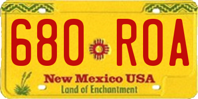 NM license plate 680ROA