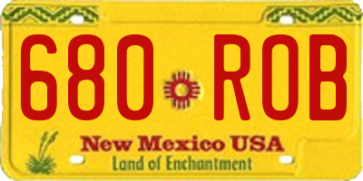 NM license plate 680ROB