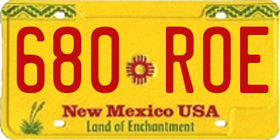 NM license plate 680ROE
