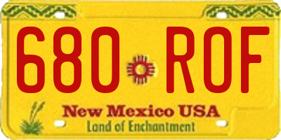 NM license plate 680ROF