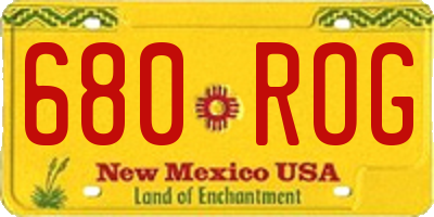 NM license plate 680ROG