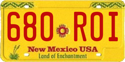 NM license plate 680ROI