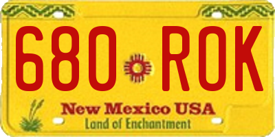 NM license plate 680ROK