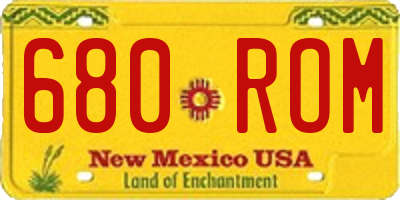 NM license plate 680ROM