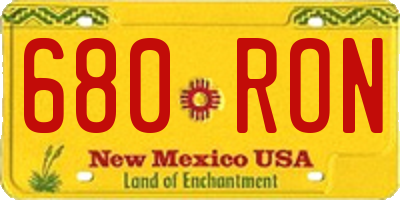 NM license plate 680RON