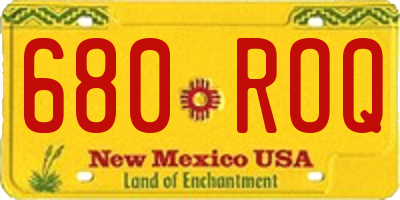 NM license plate 680ROQ