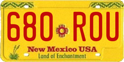 NM license plate 680ROU