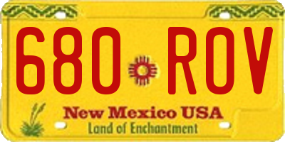 NM license plate 680ROV