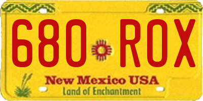 NM license plate 680ROX