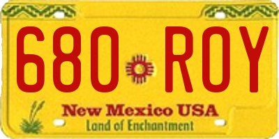 NM license plate 680ROY