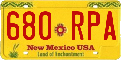 NM license plate 680RPA