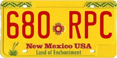 NM license plate 680RPC