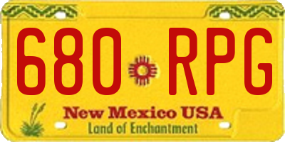 NM license plate 680RPG