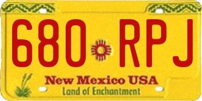 NM license plate 680RPJ
