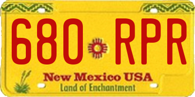 NM license plate 680RPR