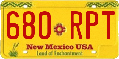 NM license plate 680RPT