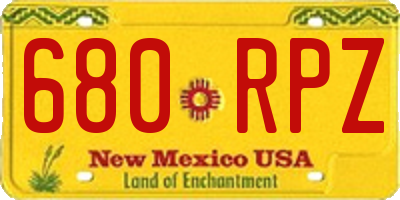 NM license plate 680RPZ