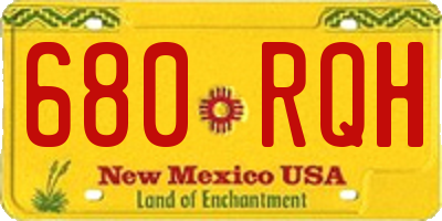 NM license plate 680RQH