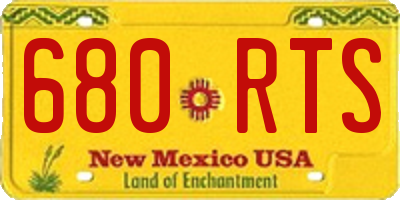 NM license plate 680RTS