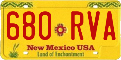 NM license plate 680RVA