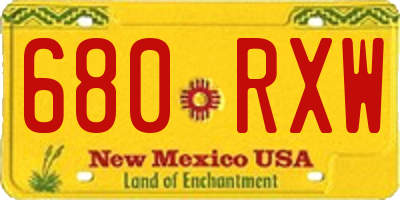 NM license plate 680RXW