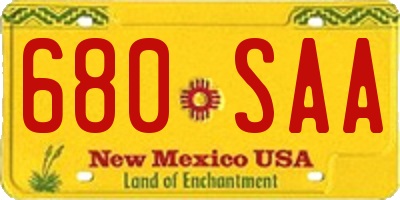 NM license plate 680SAA