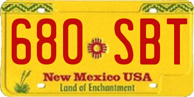 NM license plate 680SBT