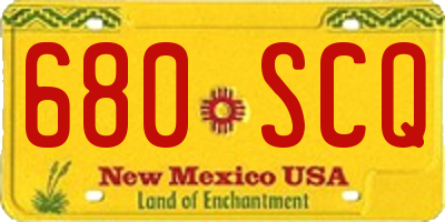 NM license plate 680SCQ