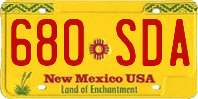 NM license plate 680SDA