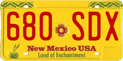 NM license plate 680SDX