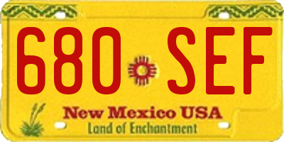 NM license plate 680SEF