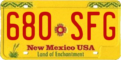 NM license plate 680SFG